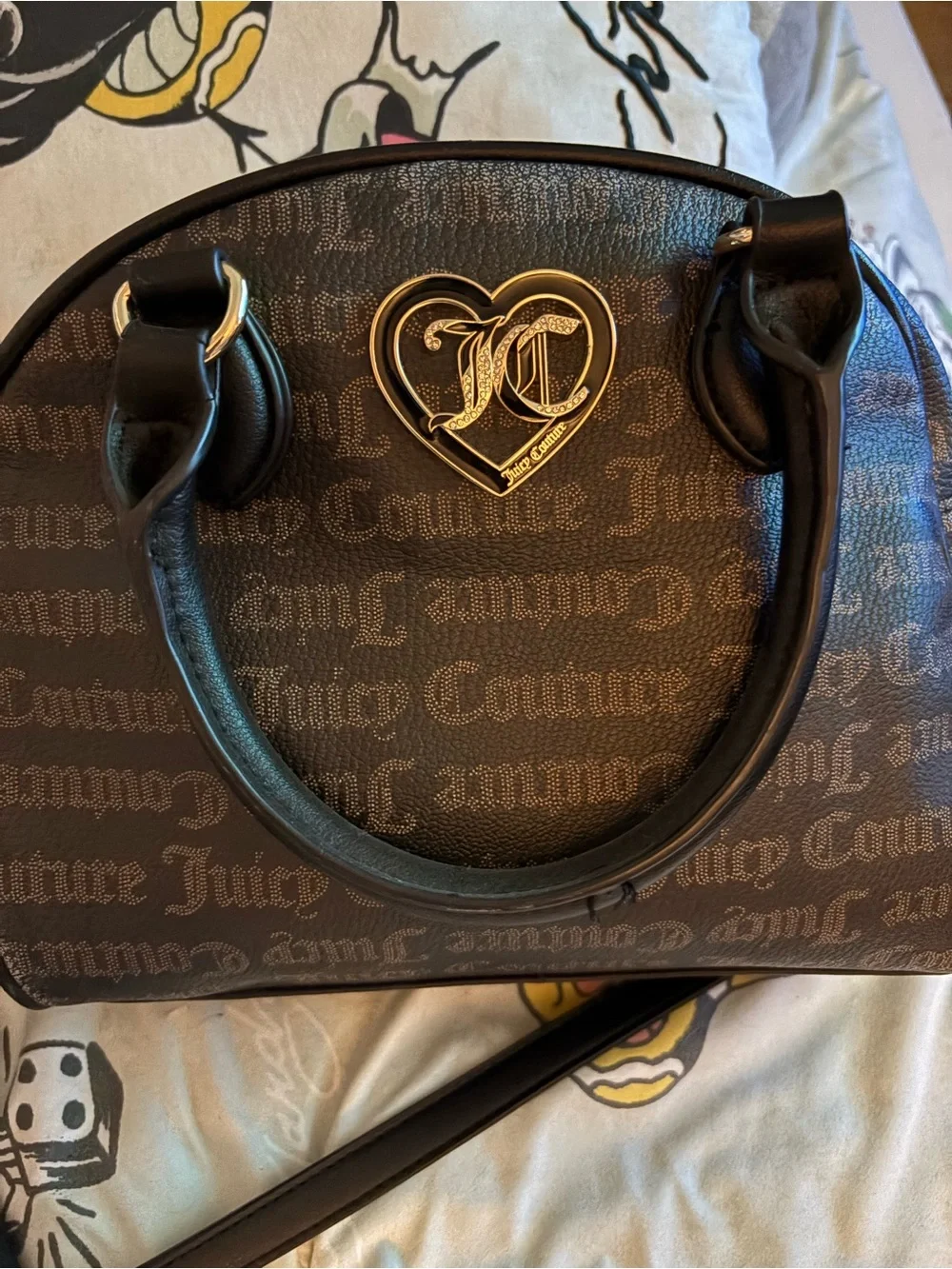 Juicy Couture Lot of 3 Monogram Crossbody with Gold Heart Logo